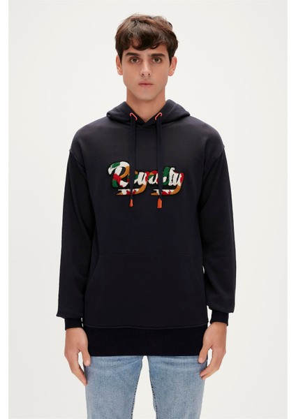 Bad Bear Royalty Hoodie Lacivert Kapüşonlu Erkek Sweatshirt