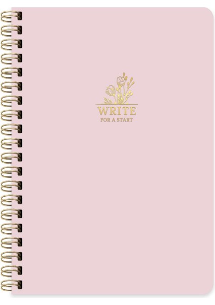 Write For A Start A5 Çizgili Spiralli Defter Pembe