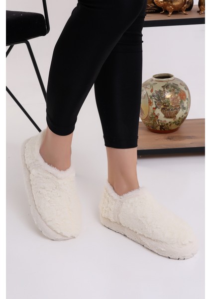 Pwr EB085 Kadın Peluş Kışlık Panduf Ev Ayakkabısı