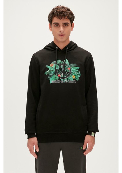 Re-Born Recycle Hoodie Siyah Kapüşonlu Erkek Sweatshirt fiyatları