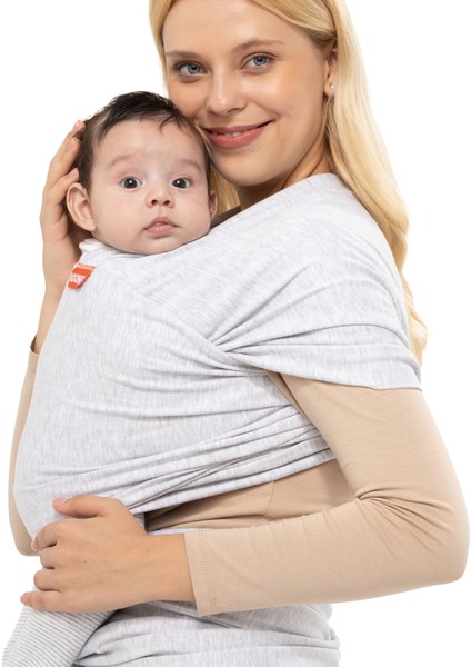 Wrap Sling - Pamuklu Esnek Bebek Taşıma Şalı - Yenidoğan Bebeklerin Ihtiyacı Olan Ten Teması ve M Pozisyonu