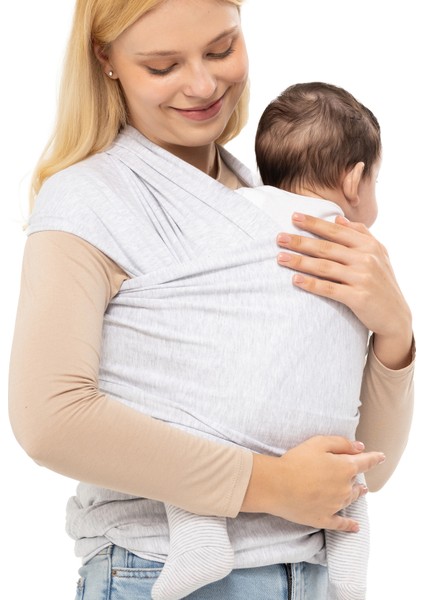 Wrap Sling - Pamuklu Esnek Bebek Taşıma Şalı - Yenidoğan Bebeklerin Ihtiyacı Olan Ten Teması ve M Pozisyonu