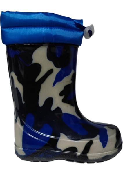 Erkek Çocuk Lacivert Yağmur İçi Yünlü Çizme