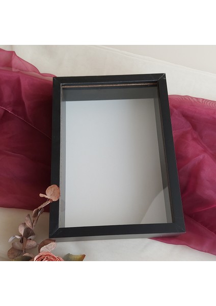 Siyah 25X35 cm Fotoğraf Bölümsüz Isimsiz Ledsiz Gül Saklama Kutusu! Anı Çerçevesi!