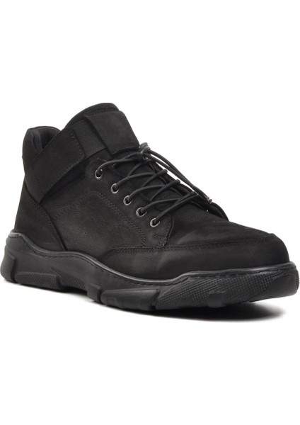 220010-1 Siyah Nubuk Deri Erkek Bot