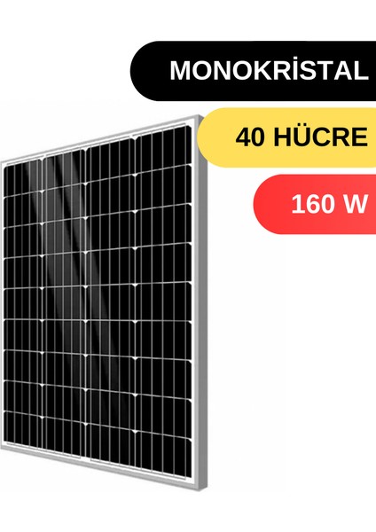 160W Half Cut Monokristal Güneş Paneli