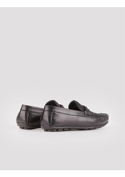 Hakiki Deri Siyah Erkek Loafer