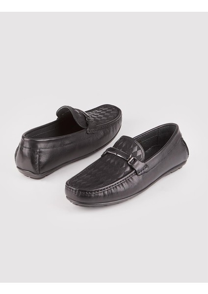 Hakiki Deri Siyah Erkek Loafer
