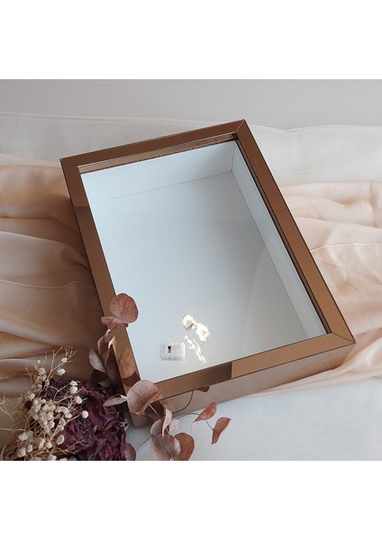 Bronzpleksi Kaplı 25X35 cm Fotoğraf Bölümsüz Isimsiz Ledli Gül Saklama Kutusu! Anı Çerçevesi!