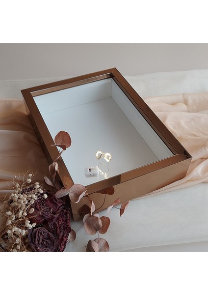 Bronzpleksi Kaplı 25X35 cm Fotoğraf Bölümsüz Isimsiz Ledli Gül Saklama Kutusu! Anı Çerçevesi! fiyatları