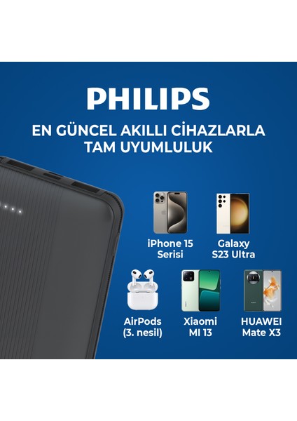 DLP2120 10000MAH 22.5W 2*usb-A ve Type-C Pd Üç Çıkışlı Qc 3.0 18W Huawei Supercharge Destekli Portatif Powerbank