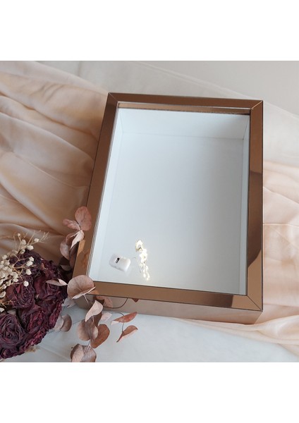 Bronzpleksi Kaplı 25X35 cm Fotoğraf Bölümsüz Isimsiz Ledli Gül Saklama Kutusu! Anı Çerçevesi! modelleri