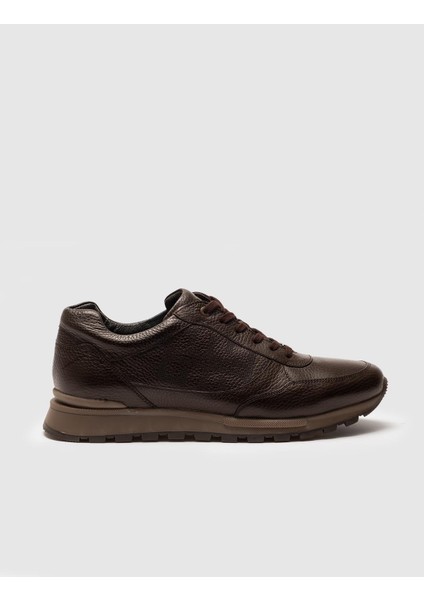 Brooklyn Özel Tasarım Gerçek Deri Erkek Sneaker 460C548 Kahve