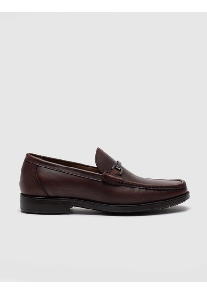 Toka Detaylı Bağcıksız Loafer Ayakkabı 466M1298 Kahve