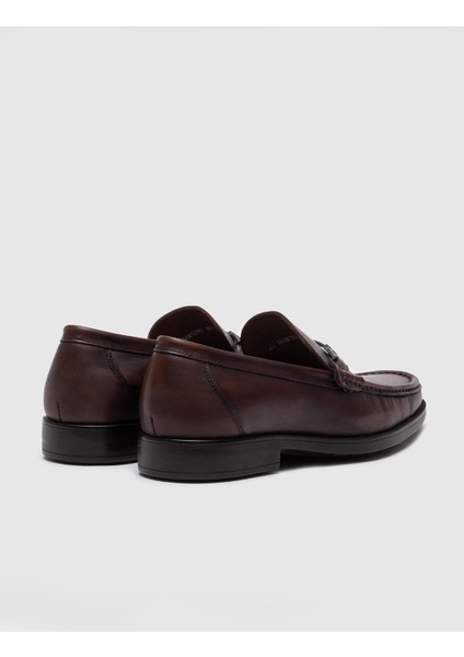 Toka Detaylı Bağcıksız Loafer Ayakkabı 466M1298 Kahve modelleri