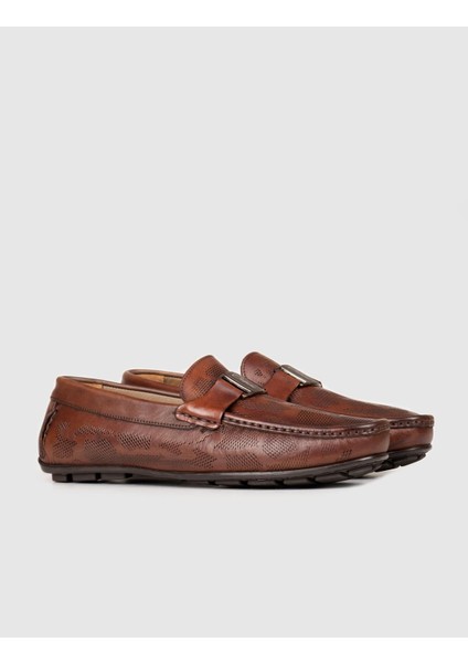 Özel Tasarım Blue Comfort Erkek Gerçek Deri Loafer Ayakkabı 010M8332I Kahve fiyatları