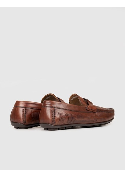 Özel Tasarım Blue Comfort Erkek Gerçek Deri Loafer Ayakkabı 010M8332I Kahve modelleri