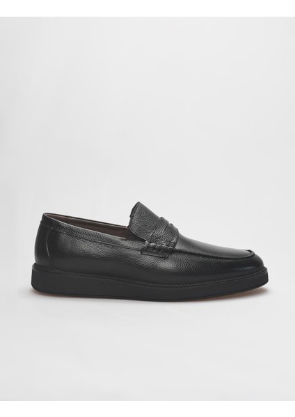 Deri Siyah Erkek Sneaker Ayakkabı