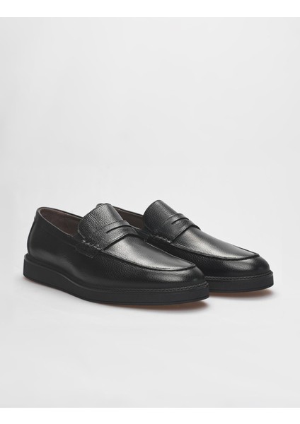Deri Siyah Erkek Sneaker Ayakkabı