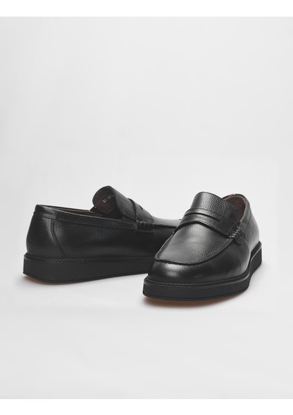 Deri Siyah Erkek Sneaker Ayakkabı