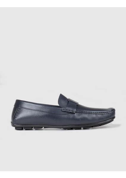 Özel Tasarım Blue Comfort Erkek Deri Loafer Ayakkabı 010M8332 Lacivert
