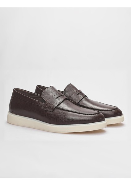 Deri Kahverengi Erkek Sneaker Ayakkabı