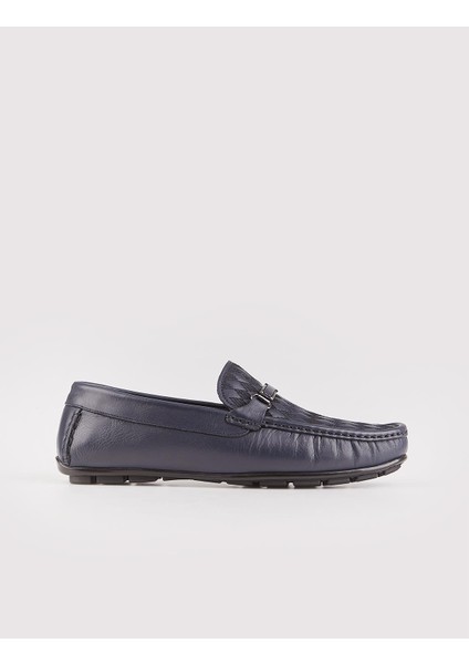 Hakiki Deri Lacivert Erkek Loafer