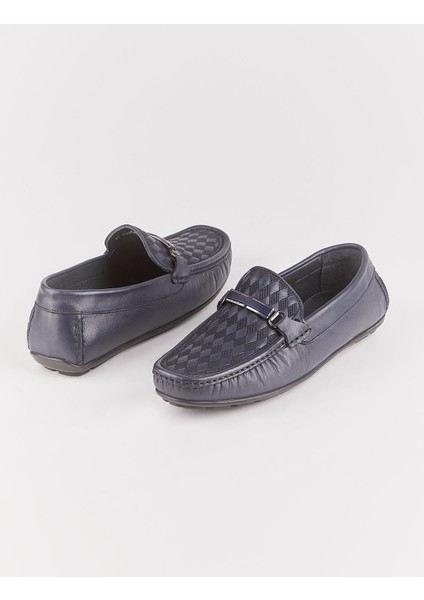 Hakiki Deri Lacivert Erkek Loafer