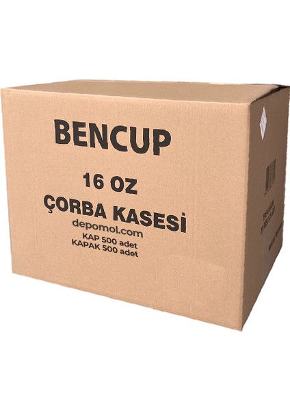 Karton Çorba Kase + Kapak 16 Oz 500'LÜ Koli