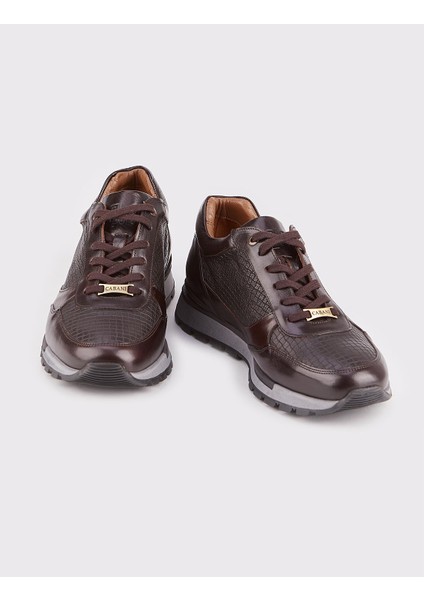 Hakiki Deri Kahverengi Bağcıklı Erkek Spor Ayakkabı indirimleri