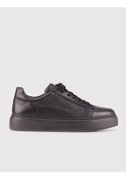 Özel Tasarım Otranto Gerçek Geyik Derisi Sneaker Erkek Ayakkabı 509M1522 Siyah