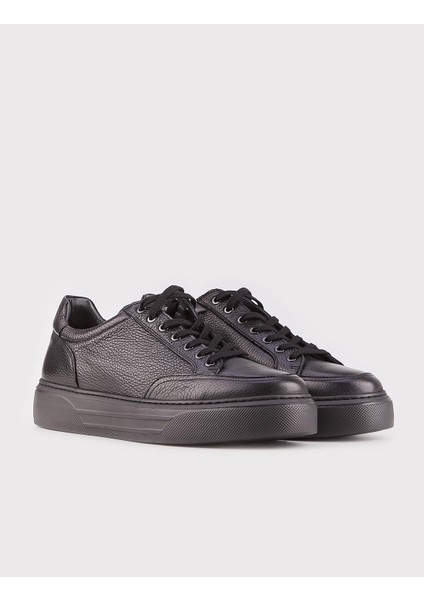 Özel Tasarım Otranto Gerçek Geyik Derisi Sneaker Erkek Ayakkabı 509M1522 Siyah