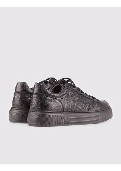 Özel Tasarım Otranto Gerçek Geyik Derisi Sneaker Erkek Ayakkabı 509M1522 Siyah