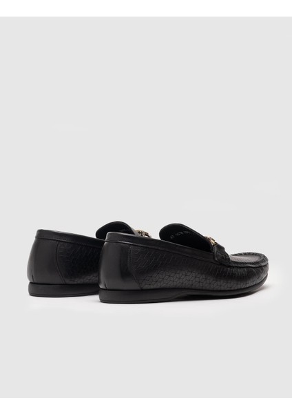 Hakiki Deri Siyah Erkek Loafer