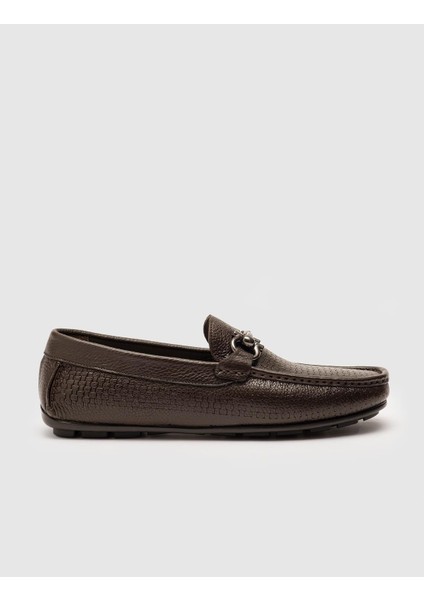 Erkek Lazer Detaylı Loafer Günlük Ayakkabı 010M823A Kahve