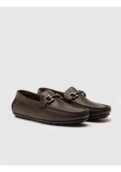 Erkek Lazer Detaylı Loafer Günlük Ayakkabı 010M823A Kahve