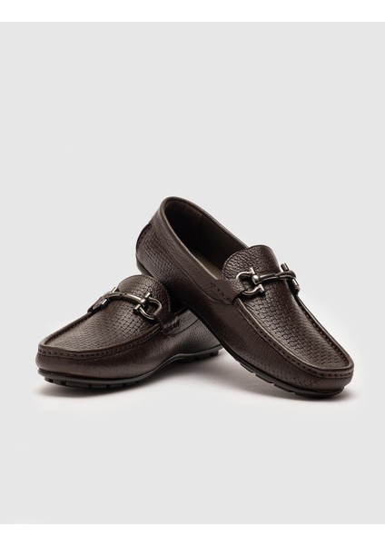 Erkek Lazer Detaylı Loafer Günlük Ayakkabı 010M823A Kahve
