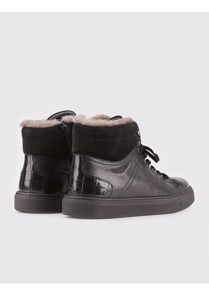 Osaka Gerçek Deri Kürklü Sneaker Erkek Bot 454K1508 Siyah fiyatları