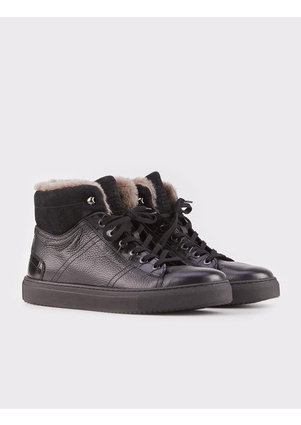 Osaka Gerçek Deri Kürklü Sneaker Erkek Bot 454K1508 Siyah modelleri