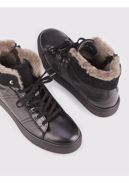 Osaka Gerçek Deri Kürklü Sneaker Erkek Bot 454K1508 Siyah fırsatları