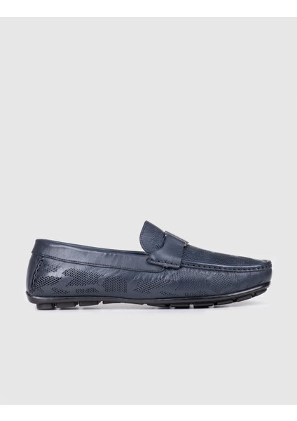 Özel Tasarım Blue Comfort Erkek Deri Loafer Ayakkabı 010M8332I Lacivert