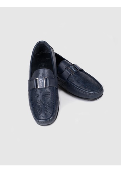 Özel Tasarım Blue Comfort Erkek Deri Loafer Ayakkabı 010M8332I Lacivert fırsatları