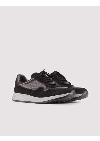 Özel Tasarım Amalfi Gerçek Deri Light Taban Erkek Sneaker Ayakkabı 507M1520 Siyah