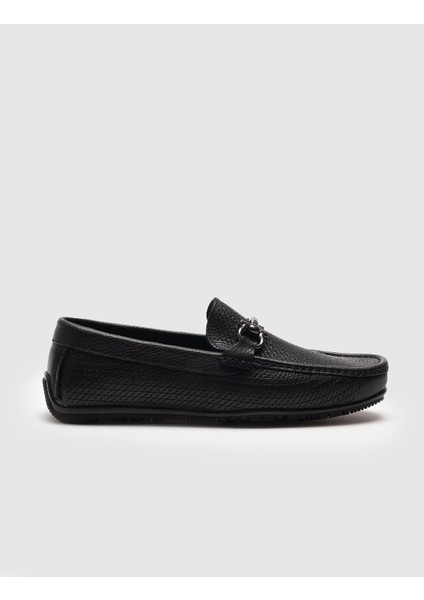 Hakiki Deri Siyah Erkek Loafer