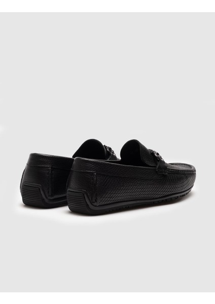 Hakiki Deri Siyah Erkek Loafer modelleri