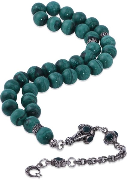 Küre Kesim Malakit Taşı Tesbih T-0845