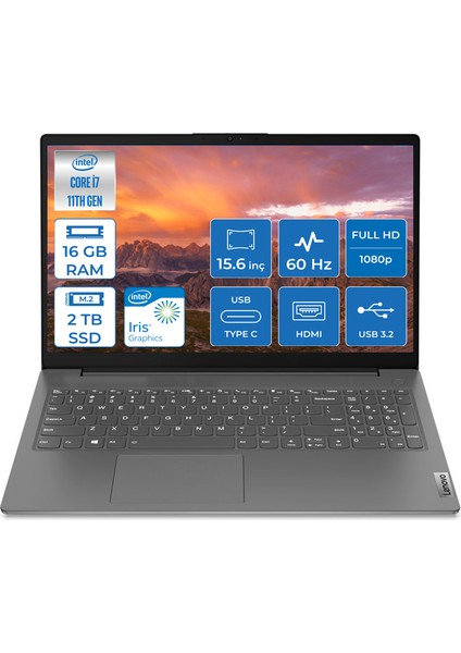 V15 Intel Core I7 1165G7 16GB 2tb SSD Freedos 15.6" Fhd Taşınabilir Bilgisayar 82KB00CBTX016