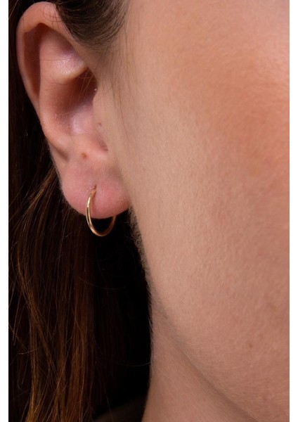 Altın Gizli Kilitli Halka Küpe modelleri