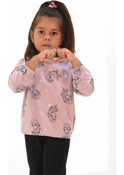 Kız Çocuk Baskılı Oversize Sweatshirt