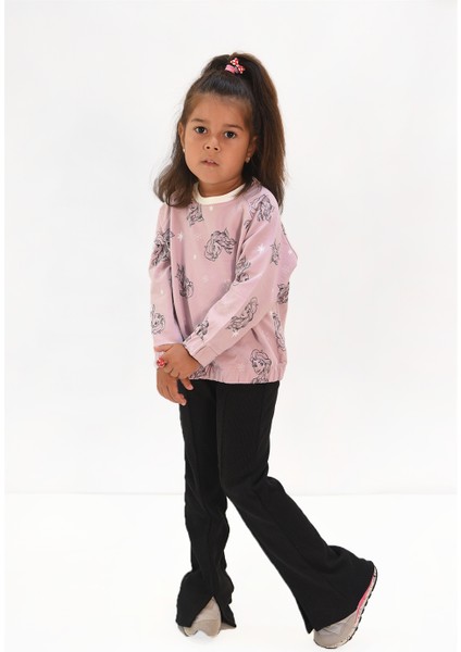 Kız Çocuk Baskılı Oversize Sweatshirt modelleri